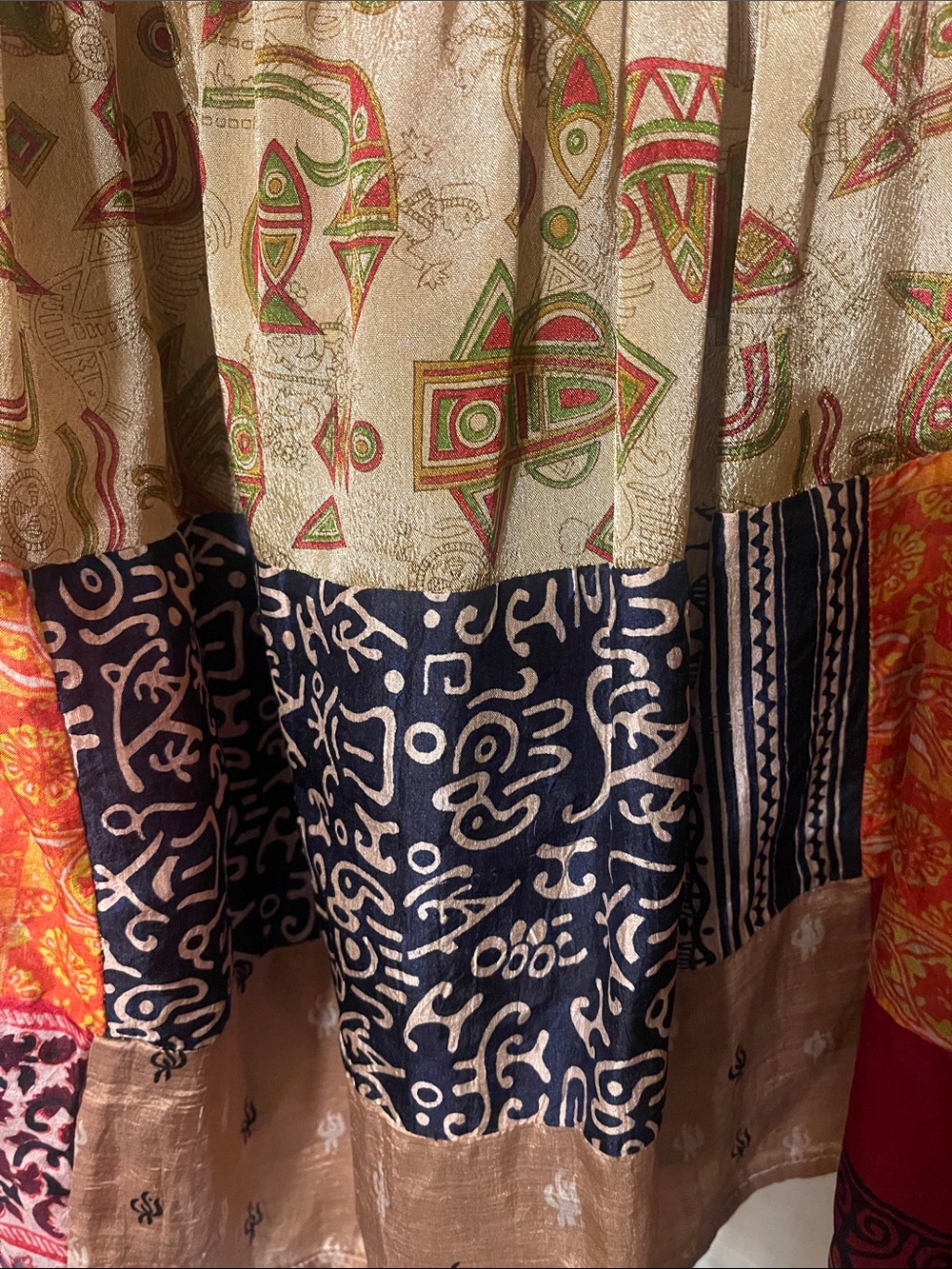 Beautiful, Free People Nuuly, Mixed Print Boho Tunic Dress - Pink, Orange, Black - Picture 5 of 9